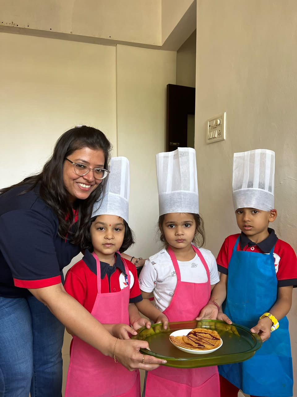 Preschool child engaging in imaginative pretend play and creative discovery at Damara preschool
