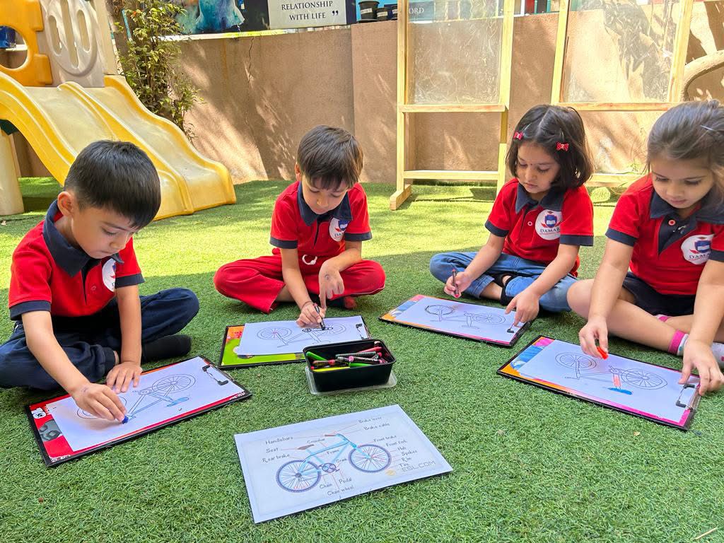 Toddler sensory tactile development with kinetic sand and clay at Damara preschool Pune