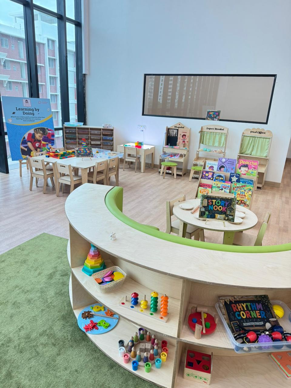 Lush green boutique campus play area and Reggio atelier at Damara Koregaon Park Pune
